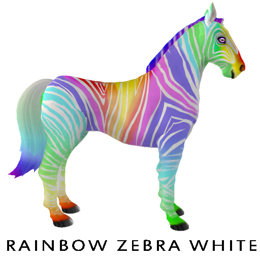 Charmed Rainbow Zebra White M