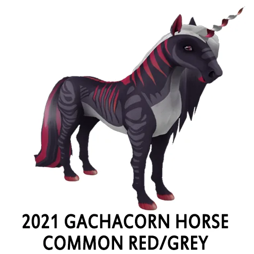 2021 Gachacorn Horse Common Red Grey