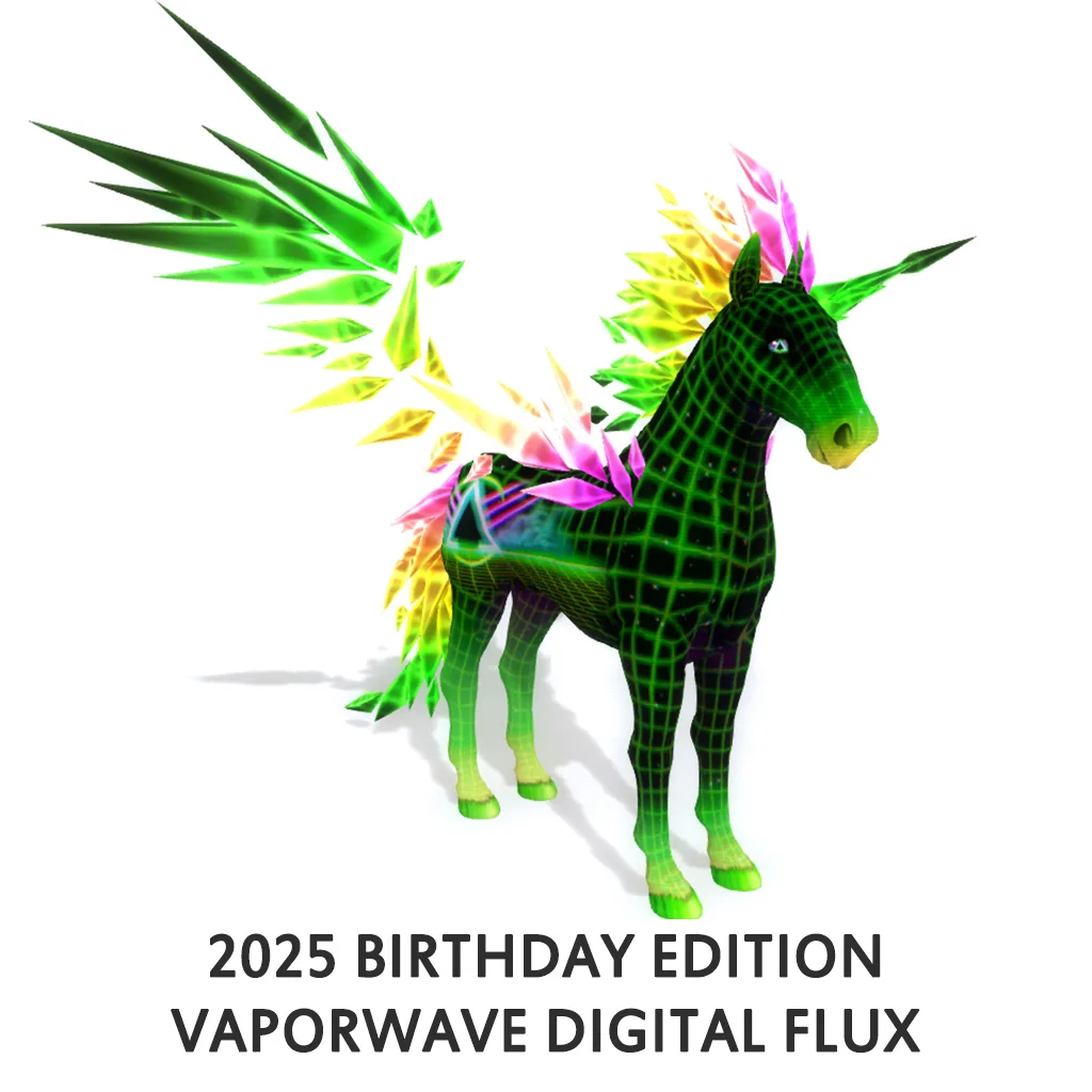2025 Birthday Edition Vaporwave Digital Flux