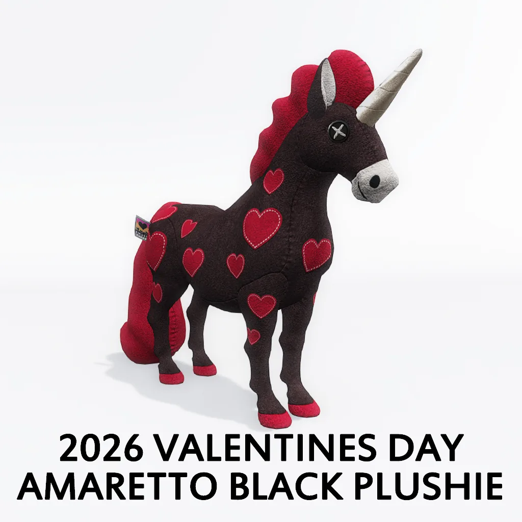 2026 Valentines Day Amaretto Black Plushie