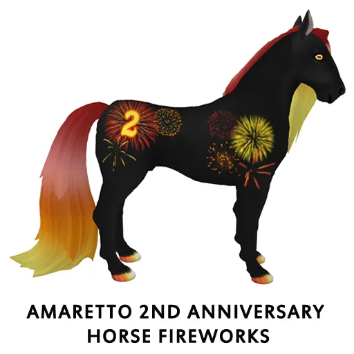 Amaretto 2nd Anniversary Horse Fireworks