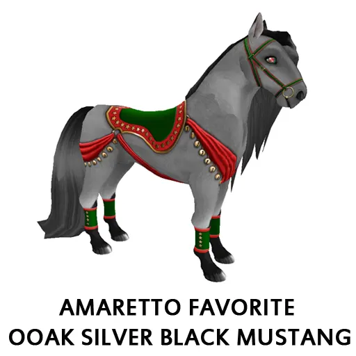 Amaretto Favorite Ooak Silver Black Mustang