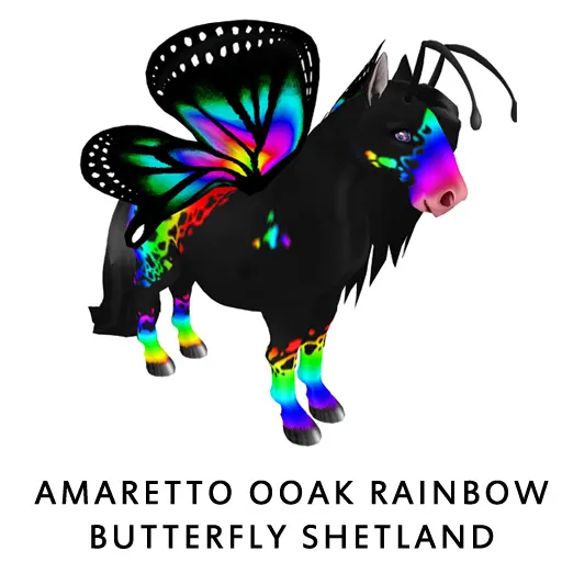 Amaretto Ooak Rainbow Butterfly Shetland